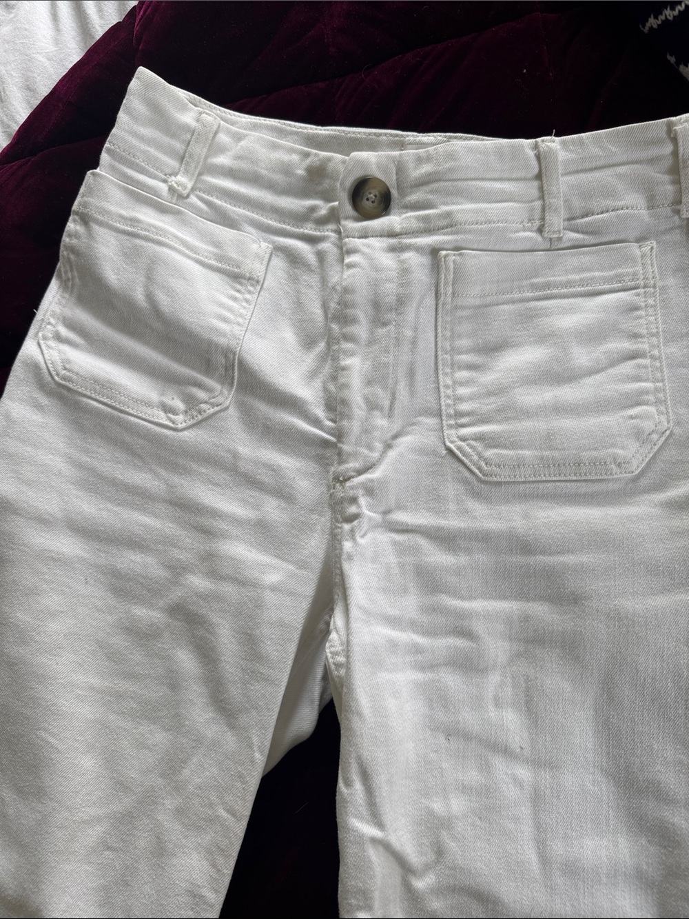 Collette White crop jeans by Maeve Size 29 High-Rise Wide leg - Picture 2 of 9